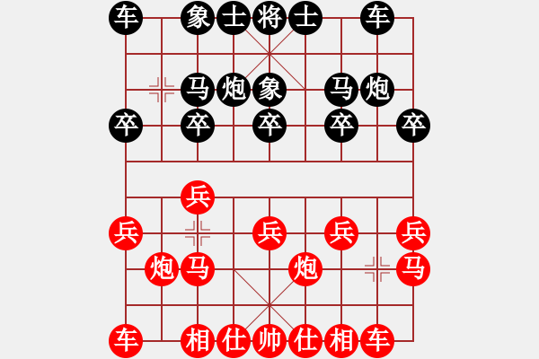 象棋棋谱图片：梁山曹正(3r)-和-舒情话弈(8级) - 步数：10 