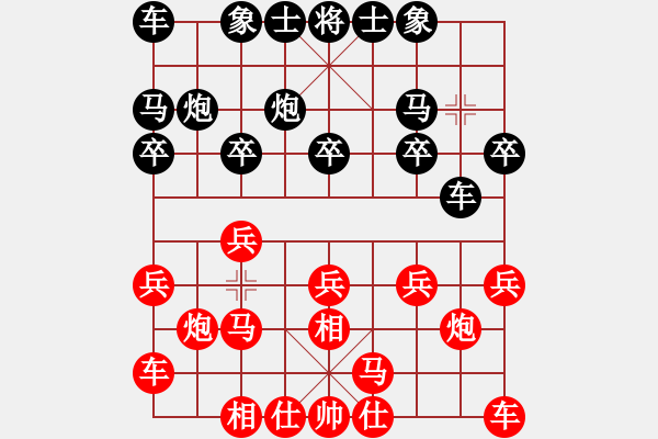 象棋棋谱图片：柳大华     先和 吕钦       - 步数：10 
