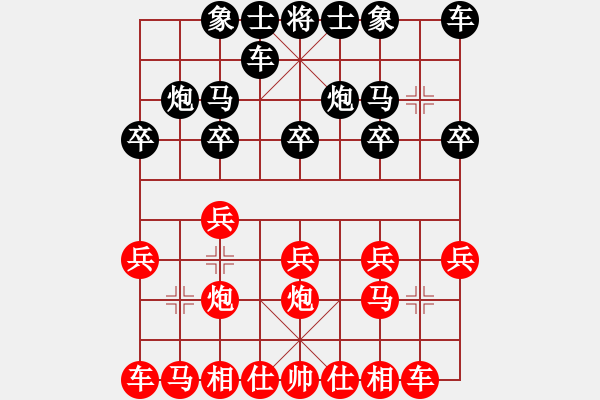 象棋棋譜圖片：五七炮對反宮馬（紅勝） - 步數(shù)：10 