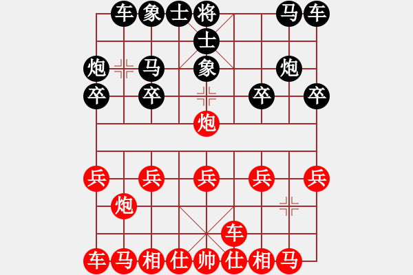 象棋棋譜圖片：2820局 B00-中炮局-張飛(1350) 先負 旋風引擎23層(2867) - 步數(shù)：10 