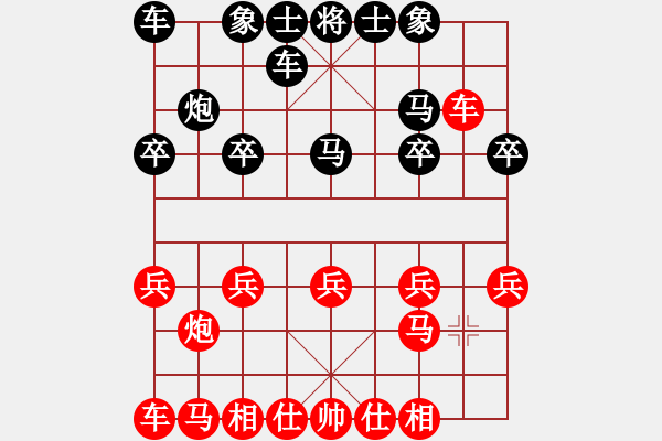 象棋棋譜圖片：學(xué)習(xí)單提馬2:單提馬橫車(chē)急過(guò)宮對(duì)紅進(jìn)車(chē)砍炮飛刀 - 步數(shù)：10 