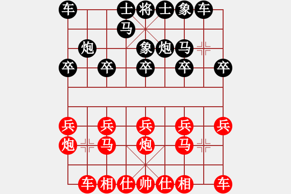 象棋棋谱图片：张晓平 先和 王昊 - 步数：10 