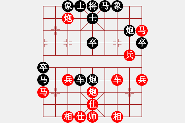 象棋棋譜圖片：五七炮互進(jìn)三兵對(duì)屏風(fēng)馬邊卒右馬外盤(pán)河 黑車(chē)1進(jìn)3 馬2進(jìn)1 - 步數(shù)：40 