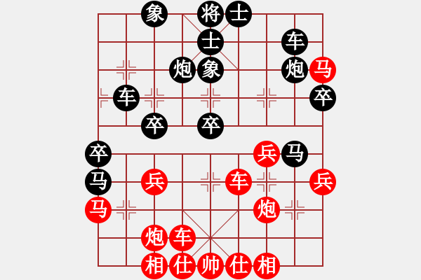 象棋棋譜圖片：28、五七炮對屏風(fēng)馬(2、先補左象后伺機進過河卒) - 步數(shù)：34 