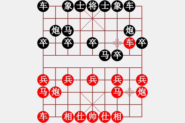 象棋棋譜圖片：串打點(diǎn)穴 棄車殺帥：jmhuaxun[紅] -VS- 偏鋒炮王[黑] - 步數(shù)：10 