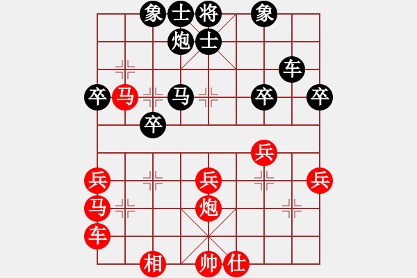 象棋棋譜圖片：月下老(3段)-勝-海耀棋苑兵(6段)中炮七路馬對屏風(fēng)馬 紅進(jìn)中兵對黑雙炮過河 - 步數(shù)：40 