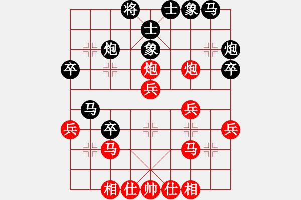 象棋棋譜圖片：再教育(6段)-負(fù)-capcapcap(9段)中炮過河車對屏風(fēng)馬 - 步數(shù)：30 