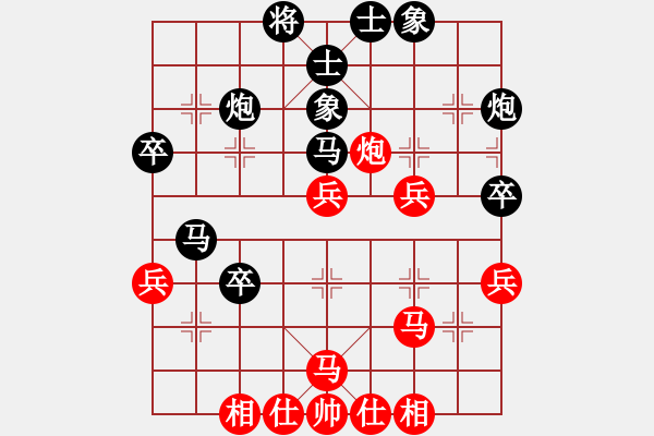 象棋棋譜圖片：再教育(6段)-負(fù)-capcapcap(9段)中炮過河車對屏風(fēng)馬 - 步數(shù)：40 