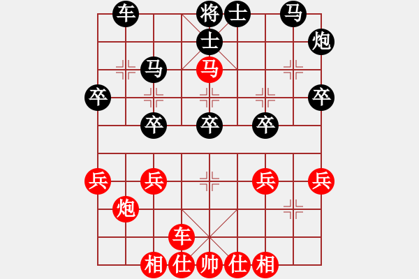 象棋棋譜圖片：再戰(zhàn)江湖(2段)-勝-寶坻夜襲隊(3段) - 步數(shù)：30 