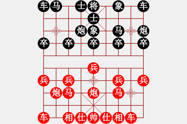 象棋棋譜圖片：奔槽得車 卻被偷襲：偏鋒炮王[紅] -VS- 閃電戰(zhàn)神希特勒[黑] - 步數(shù)：10 