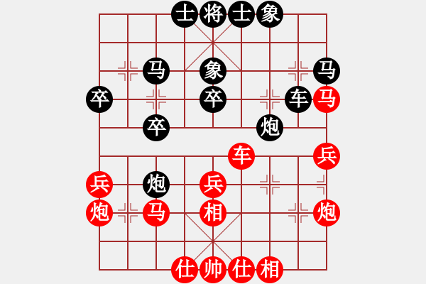 象棋棋譜圖片：《學(xué)習(xí)大師后手》單提馬雙橫車左炮過(guò)河互進(jìn)3卒破起馬局屏風(fēng)馬雙橫車 - 步數(shù)：30 