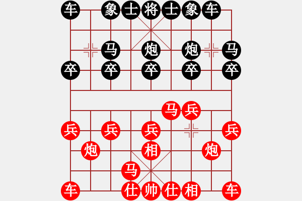 象棋棋譜圖片：2023.10.5.9五分鐘超時(shí)后負(fù)卒底炮 - 步數(shù)：10 