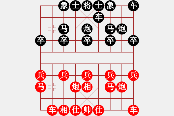 象棋棋譜圖片：粉絲[紅] -VS- 橫才俊儒[黑] - 步數(shù)：10 