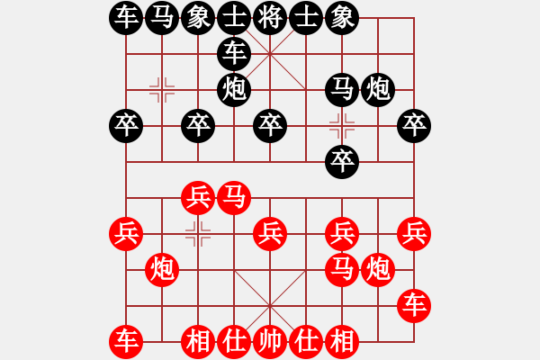 象棋棋譜圖片：起馬對黑右士角炮（旋風(fēng)V7.0先勝巫師業(yè)余級） - 步數(shù)：10 