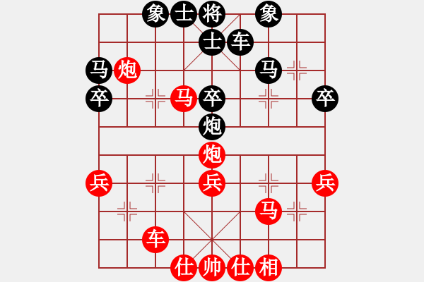 象棋棋譜圖片：起馬對黑右士角炮（旋風(fēng)V7.0先勝巫師業(yè)余級） - 步數(shù)：40 