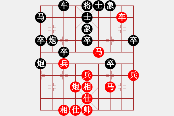 象棋棋譜圖片：hhbg(4段)-負(fù)-北戰(zhàn)神(5段)中炮七路馬對(duì)屏風(fēng)馬 紅左馬盤河 - 步數(shù)：40 