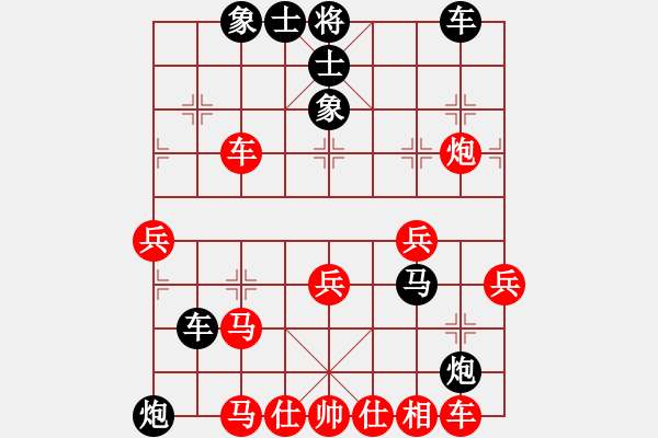 象棋棋譜圖片：中炮過河車互進(jìn)七兵對(duì)屏風(fēng)馬平炮兌車  五九炮 炮打中卒 對(duì)黑炮7進(jìn)5 （紅相三進(jìn)五） 無(wú)憂的真空(7 - 步數(shù)：50 