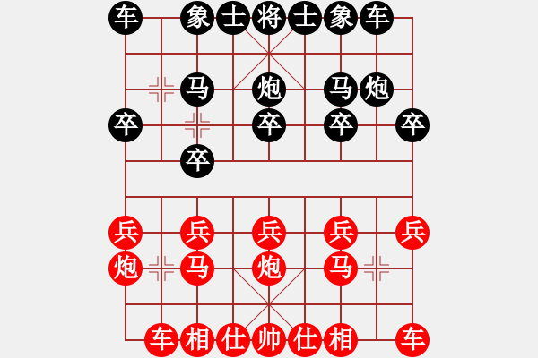象棋棋谱图片：王铿 先和 张丽涵 - 步数：10 