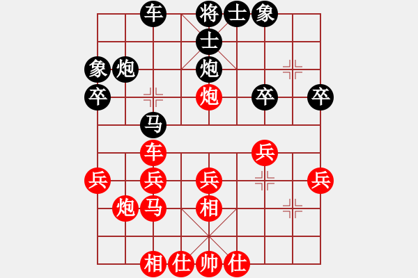 象棋棋譜圖片：5月28日先手對(duì)稅務(wù)朋友棋譜（順炮局） - 步數(shù)：30 