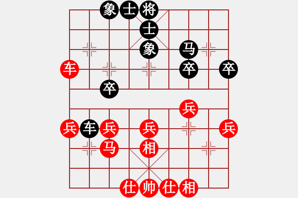 象棋棋譜圖片：很郁悶(9級)-和-嗨歌去不(4段) - 步數(shù)：40 