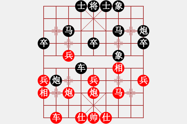 象棋棋譜圖片：金麒麟(8段)-和-隱姓埋名(8段) - 步數(shù)：30 