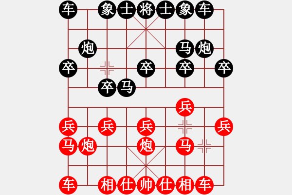 象棋棋譜圖片：五七炮進(jìn)三兵對(duì)屏風(fēng)馬進(jìn)3卒-重炮殺 - 步數(shù)：10 