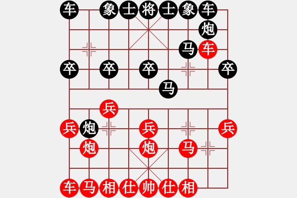 象棋棋譜圖片：黑先炮2進4 電腦分析 - 步數(shù)：20 