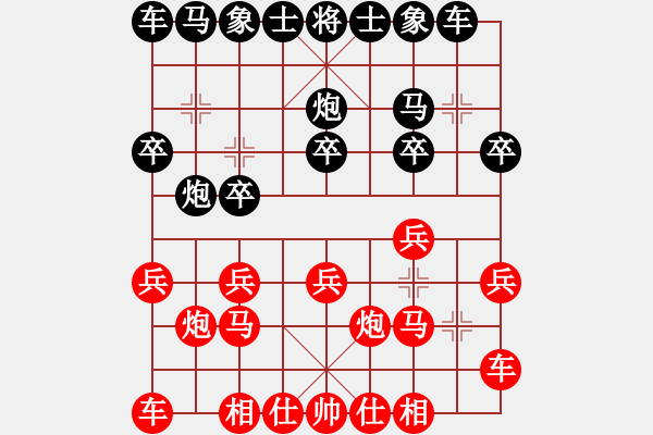 象棋棋譜圖片：精靈哥哥(月將)-和-肚兜兜(8段) - 步數(shù)：10 