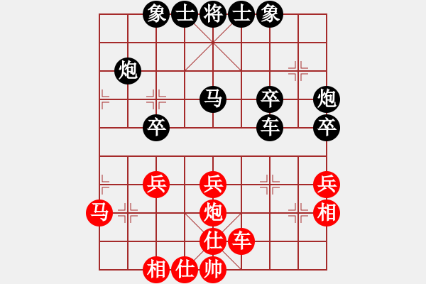 象棋棋譜圖片：測(cè)評(píng)28 卒進(jìn)1 炮進(jìn)1 保中兵位置馬 - 步數(shù)：32 