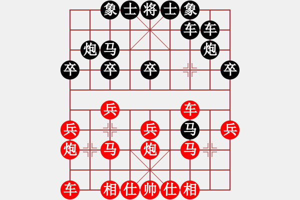 象棋棋譜圖片：九重匯象棋公開(kāi)賽第四輪國(guó)家大師的徒弟高為先負(fù)陳健纘 - 步數(shù)：20 