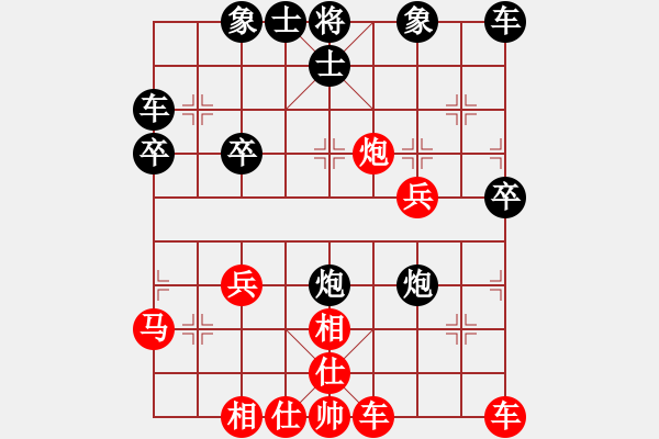 象棋棋譜圖片：五七炮不進兵對反宮馬（旋風12層先勝巫師大師級） - 步數(shù)：40 