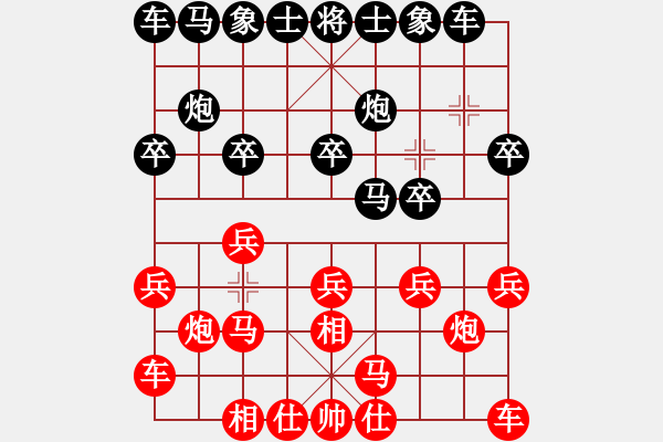 象棋棋譜圖片：2021.4.1.6博雅象棋五分鐘中級(jí)先勝對(duì)兵局兵馬局 - 步數(shù)：10 