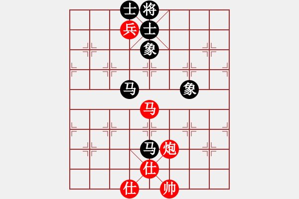 象棋棋譜圖片：wxmnh(6段)-和-小妖精(9段) 中炮過河車互進七兵對屏風馬平炮兌車 紅仕角炮對黑退邊炮 - 步數(shù)：130 