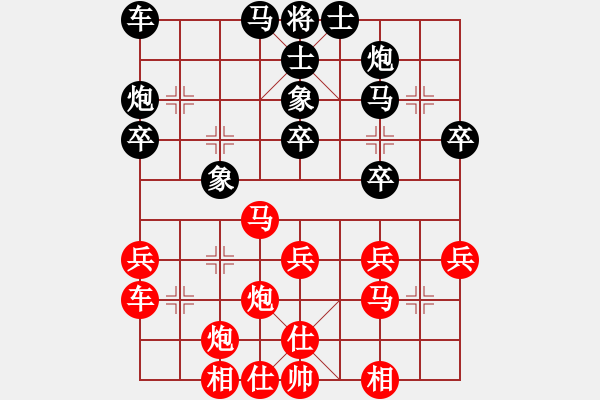 象棋棋譜圖片：葬心葬心紅勝kkysjsq【中炮過河車互進(jìn)七兵對(duì)屏風(fēng)馬平炮兌車 紅左馬盤河對(duì)黑退邊炮上右士】 - 步數(shù)：40 