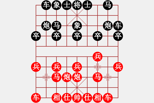 象棋棋譜圖片：3.9讓2先中炮對(duì)屏風(fēng)馬高車(chē)保炮（實(shí)戰(zhàn)對(duì)局） - 步數(shù)：10 