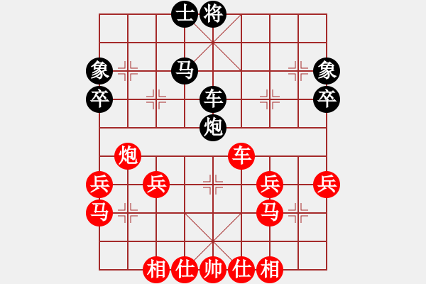 象棋棋譜圖片：順炮緩開(kāi)車(chē)進(jìn)7卒：邊馬巡河車(chē)對(duì)正馬（一） - 步數(shù)：39 