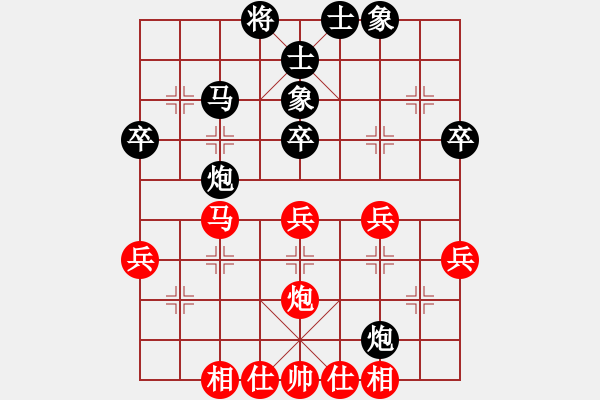 象棋棋譜圖片：屏風(fēng)馬兩頭蛇應(yīng)中炮進(jìn)中兵（業(yè)五升業(yè)六評(píng)測(cè)對(duì)局）我后勝 - 步數(shù)：40 