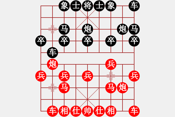 象棋棋谱图片：弘扬象棋(8段)-负-知兵好战(8级)仙人指路对中炮 - 步数：10 