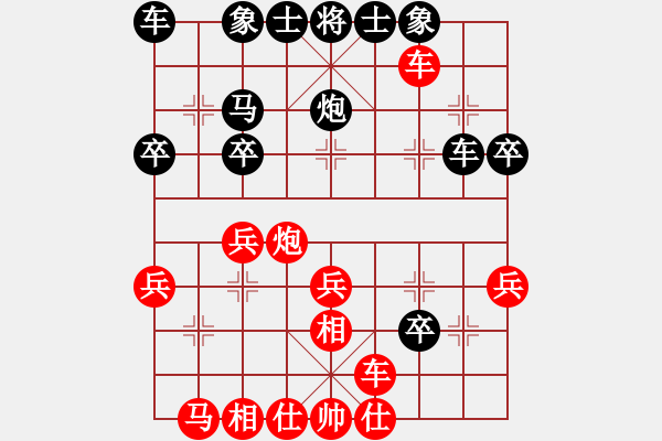 象棋棋譜圖片：洞房不敗灬(風(fēng)魔)-和-笨鳥飛狒狒(地煞)(五六炮對屏風(fēng)馬進7卒馬3退5) - 步數(shù)：30 