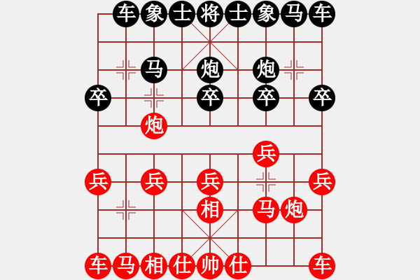 象棋棋谱图片：吕皓 先和 蓝向农 - 步数：10 