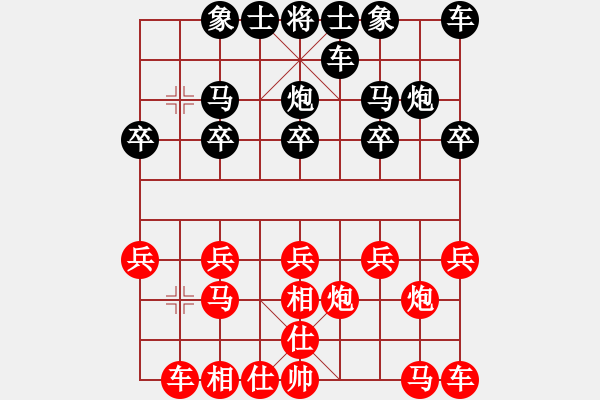 象棋棋譜圖片：中炮應(yīng)過宮炮（我黑方后勝Q(mào)Q都尉） - 步數(shù)：10 