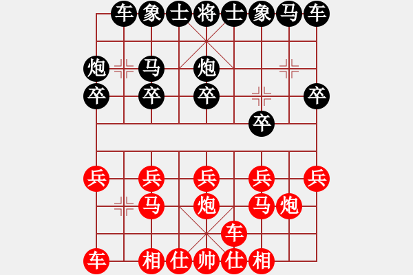 象棋棋譜圖片：熱血盟●溫柔一刀[紅] -VS- 熱血盟＊四少爺[黑] - 步數(shù)：10 