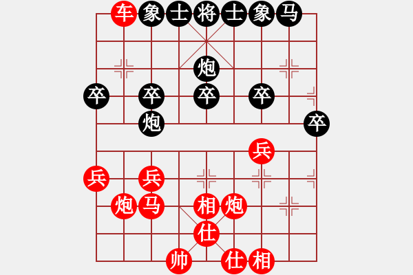 象棋棋譜圖片：1017局 A52- 仕角炮對右中炮-旋風引擎23層(2757) 先勝 許褚(1300) - 步數(shù)：30 