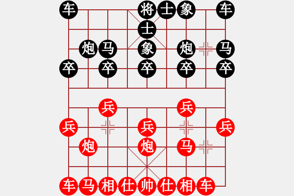 象棋棋譜圖片：藍(lán)天下有情人[紅] -VS- 負(fù)分太后 魚[黑](13) - 步數(shù)：10 