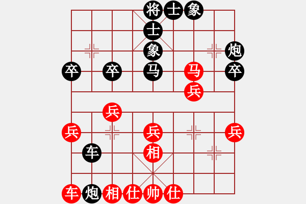 象棋棋譜圖片：藍(lán)天下有情人[紅] -VS- 負(fù)分太后 魚[黑](13) - 步數(shù)：30 