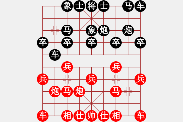 象棋棋譜圖片：列過宮炮先勝九門提督：被捉雙舍車砍炮 馬后炮妙踩雙車 - 步數(shù)：10 