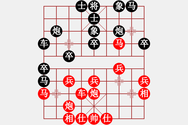 象棋棋譜圖片：【布局綜述】五七炮進(jìn)三兵對(duì)屏風(fēng)馬進(jìn)3卒第1式 - 步數(shù)：29 