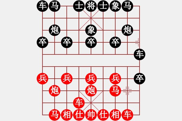 象棋棋谱图片：何文哲(6段)-负-飛象震中炮(9段)中炮局 飛象 - 步数：10 