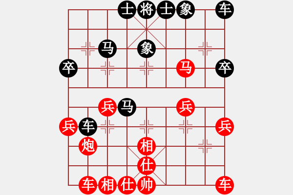 象棋棋譜圖片：獨(dú)孤劍(3段)-勝-銀鞍白馬(9級(jí)) - 步數(shù)：30 