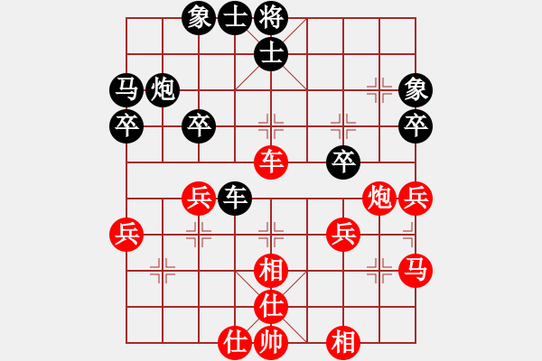 象棋棋譜圖片：夏激揚紅勝毛振海【對兵轉(zhuǎn)兵底炮對右中炮】｛注｝ - 步數(shù)：40 